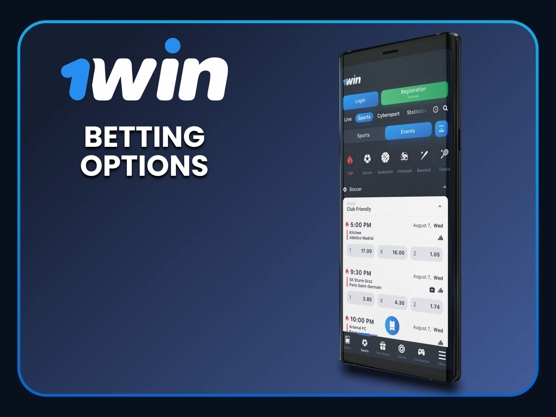 We’ll explain how the betting process works in the 1win application.