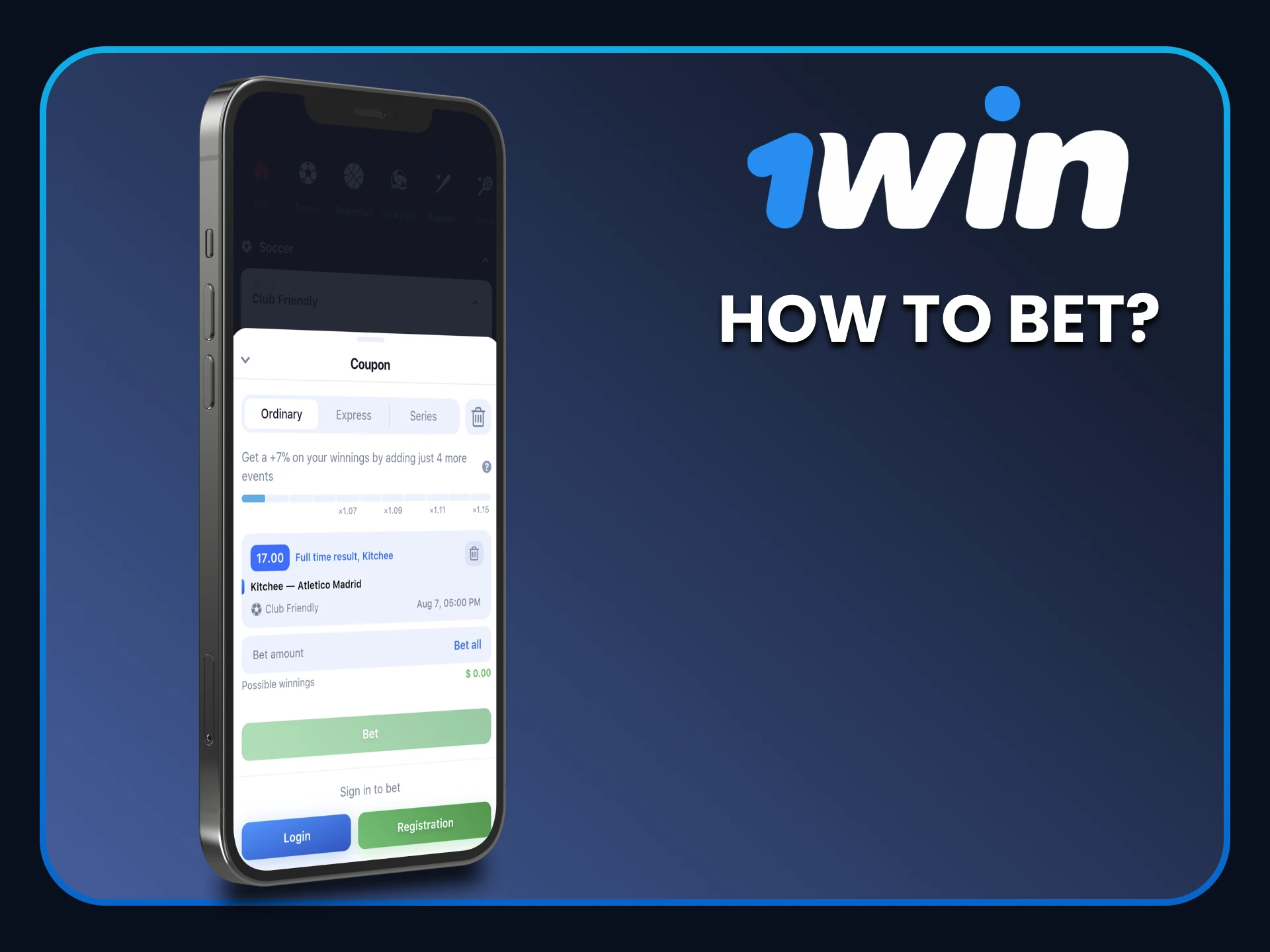 Now, we will guide you on how to place bets in the 1win application.