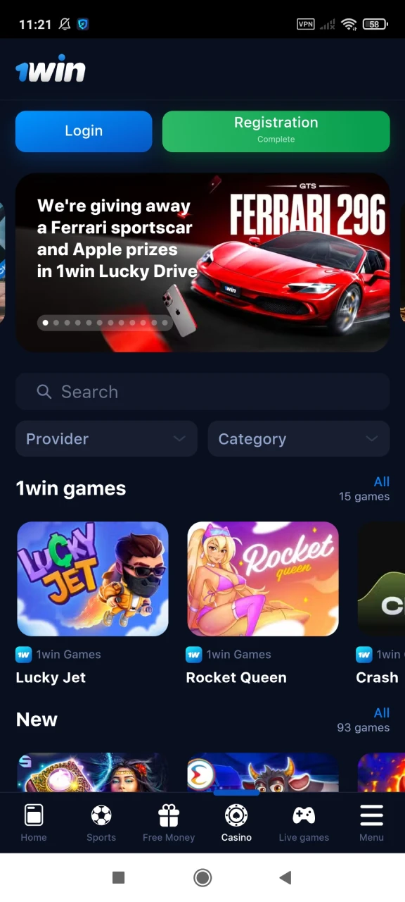 You’ll definitely find your preferred casino games within the 1win app.