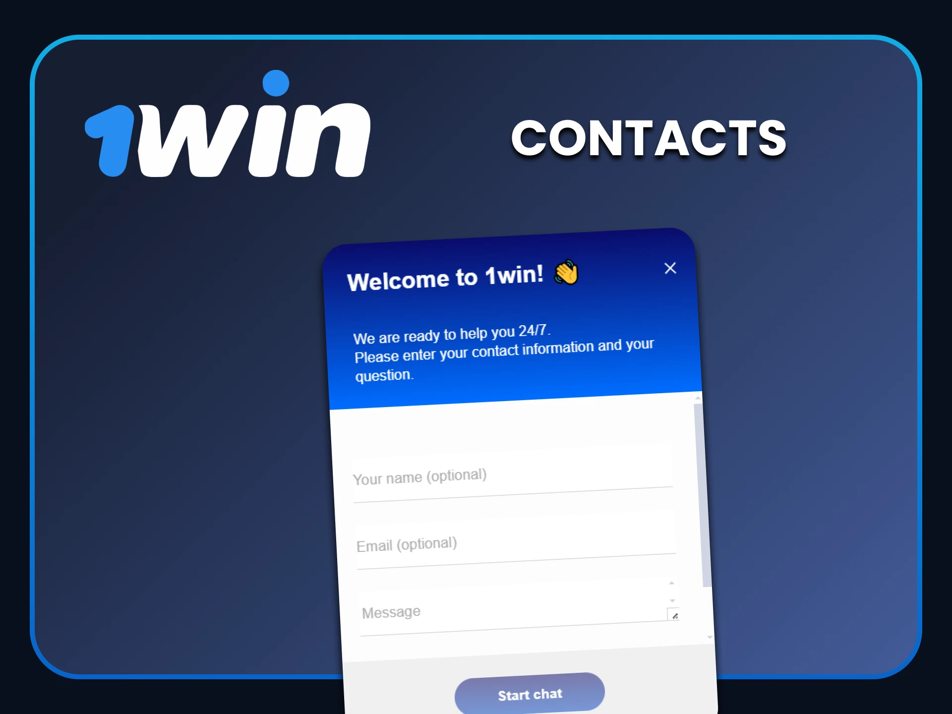 Select your preferred way to communicate with the 1win support team.