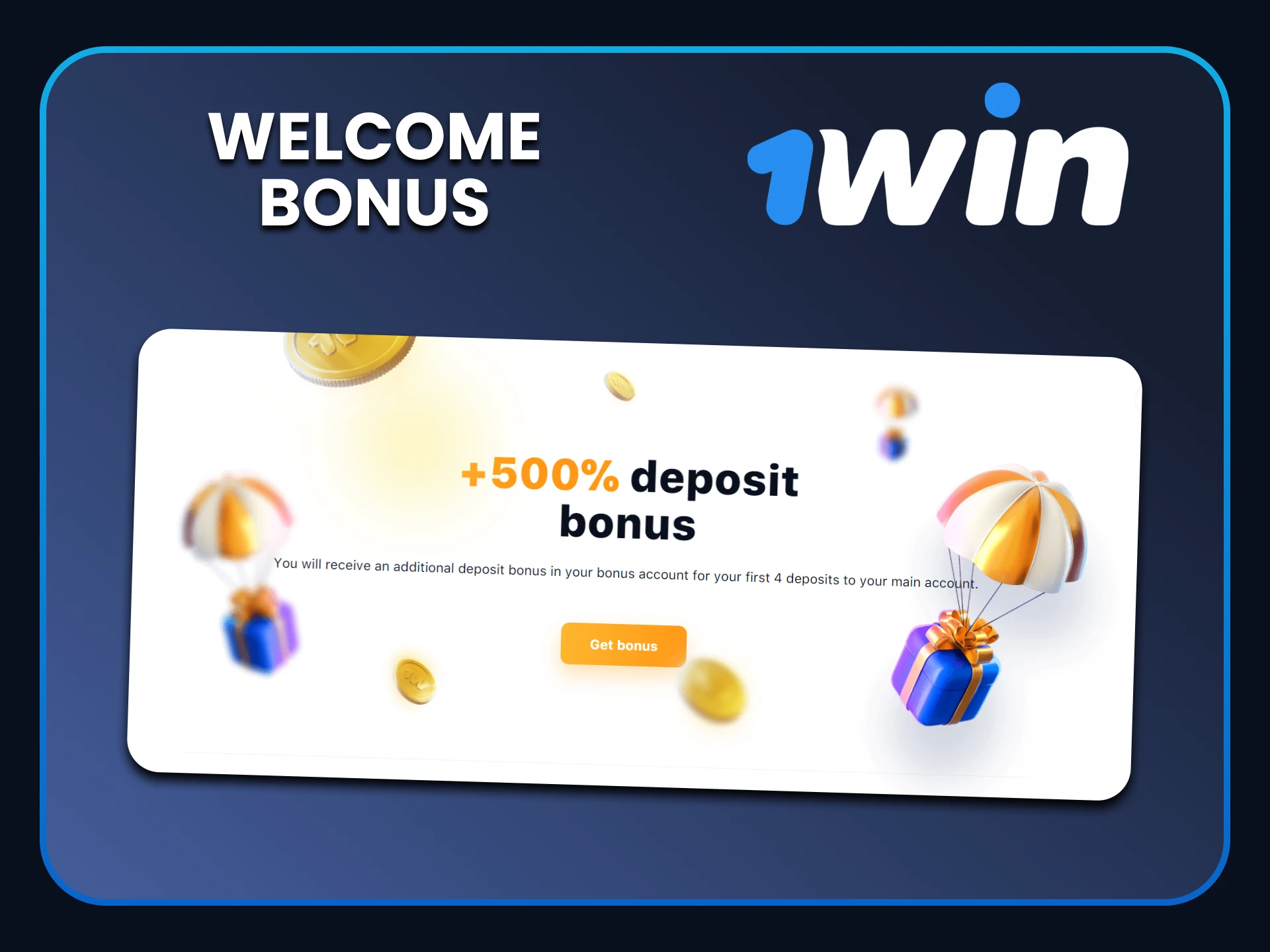 Upon registration with 1win, you will receive a bonus.